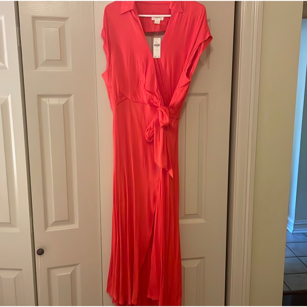 NWT CORAL WRAP DRESS